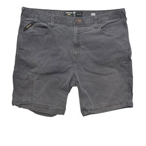 Ariat Men's Rebar M4 Relaxed Fit Work Shorts 42 Gray Utility‎ Carpenter Pockets